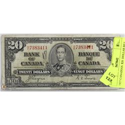 1937 CANADIAN  $20  DOLLAR BILL