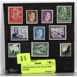 GERMAN WWII NAZI 1941-44 MINT STAMPS