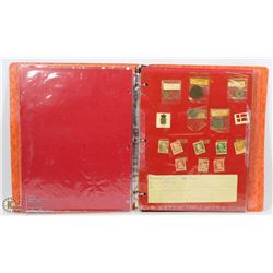 1 ALBUM WITH ESTATE COINS, PAPER MONEY AND STAMPS