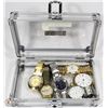 BOX OF WATCHES INCL 1887 WALTHAM POCKET WATCH,