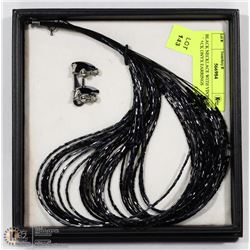 BLACK NECKLACE WITH VINTAGE BLACK ONYX EARRINGS