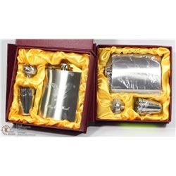 2 EAGLE ETCHED FLASK GIFT SETS