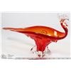 Image 1 : ORANGE ART GLASS BIRD DISH