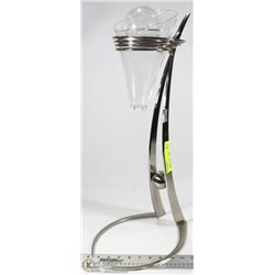 METAL ART STAND WITH GLASS VASE