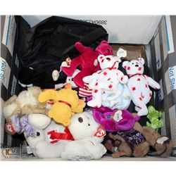 ESTATE LOT OF BEANIE BABIES WITH SUITCASE AND BAG