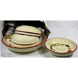7PC PASTA SET WITH LARGE SERVING BOWL AND 6 BOWLS