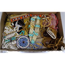 FLAT OF ASSORTED NATIVE ITEMS, INCLUDES HANDMADE