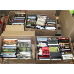 3)4 BOXES OF DVD'S