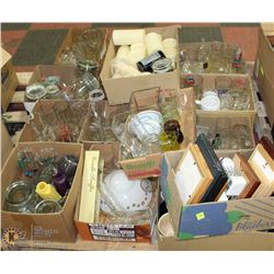 PALLET OF GLASSWARE, COLLECTIBLE BEER STEINS,