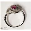 Image 2 : 3- STERLING SILVER RUBY & CUBIC ZIRCONIA RING