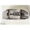 Image 1 : 8- ST. SILVER BLACK & WHITE CUBIC ZIRCONIA RING