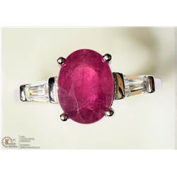 11- STERLING SILVER RUBY RING SIZE 7