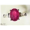 Image 1 : 11- STERLING SILVER RUBY RING SIZE 7