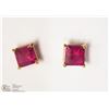 Image 1 : 12- 14KT YELLOW GOLD RUBY EARRING