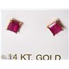 Image 2 : 12- 14KT YELLOW GOLD RUBY EARRING