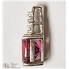 Image 2 : 14- STERLING SILVER RUBY & DIAMOND PENDANT