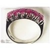 Image 2 : 15- STERLING SILVER RUBY RING SIZE 7.5