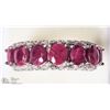 Image 1 : 15- ST. SILVER RUBY& CUBIC ZIRCONIA RING SIZE 7