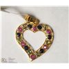 Image 1 : 16- 18KT YELLOW GOLD SAPPHIRE & GOLD HEART PENDANT