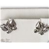Image 2 : 17- STERLING SILVER DIAMOND BUTTERFLY EARRINGS