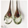 Image 1 : 19- STERLING SILVER GREEN AMETHYST EARRINGS