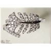 Image 1 : 23- ST. SILVER CUBIC ZIRCONIA LEAF RING SIZE 7.5