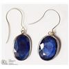 Image 1 : 25- 14KT WHITE GOLD BLUE SAPPHIRE EARRINGS
