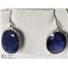 Image 2 : 25- 14KT WHITE GOLD BLUE SAPPHIRE EARRINGS