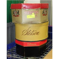 3 VINTAGE STETSON BILTMORE HAT BOXES