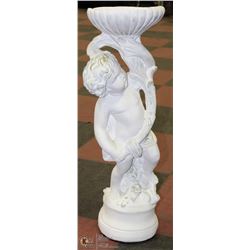 CERAMIC CHERUB BIRD BATH/LAWN ORNAMENT