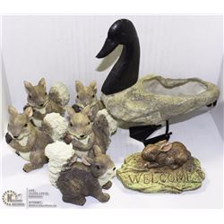 BOX OF 5 SQUIRRELS,  RABBIT & GOOSE