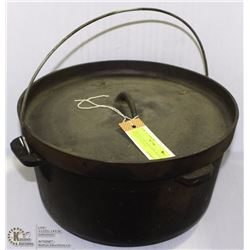 VINTAGE CAST IRON GYPSY KETTLE SOUP POT WITH LID