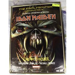 FRAMED IRON MAIDEN 2010 TOUR POSTER