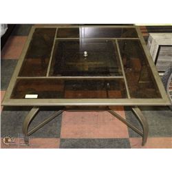 60) GLASS TABLE WITH FIRE PIT IN CENTER