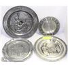 Image 1 : 4 VINTAGE MADE IN NORWAY PEWTER WALL PLATES -