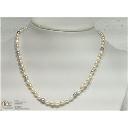 30- FRESHWATER PEARL W/ CZ CLASP NECKLACE