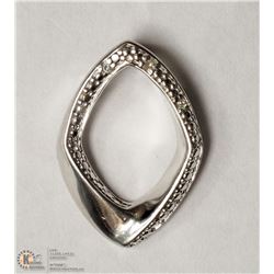 35- ST. SILVER SAPPHIRE & CUBIC ZIRCONIA PENDANT