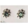 Image 1 : 38- 14KT WHITE ALEXANDRITE & DIAMOND EARRINGS