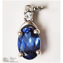40- STERLING SILVER SAPPHIRE PENDANT
