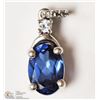 Image 1 : 40- STERLING SILVER SAPPHIRE PENDANT