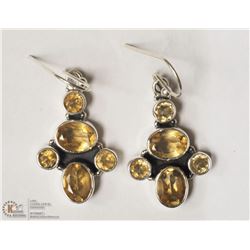42- STERLING SILVER CITRINE EARRINGS