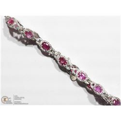 43- STERLING SILVER RUBY BRACELET