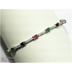 49- STERLING SILVER GEMSTONE BRACELET