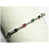 Image 1 : 49- STERLING SILVER GEMSTONE BRACELET