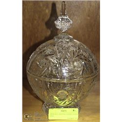 PINWHEEL CRYSTAL LIDDED CANDY DISH