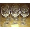 Image 1 : SET OF 6 CRYSTAL WINE GLASSES
