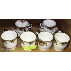 8PC ROYAL ALBERT OLD COUNTRY ROSES INCL 2 CUPS &