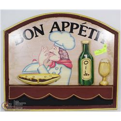3D WOOD "BON APPETIT" SIGN - GREAT FOR THE BAR