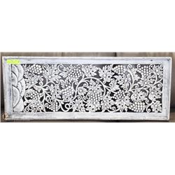 ANTIQUED DECORATIVE WOOD WALL HANGING 39" X 15"