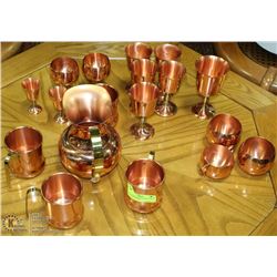 18PC COPPERCRAFT GUILD COPPER CUPS, POT & ASST